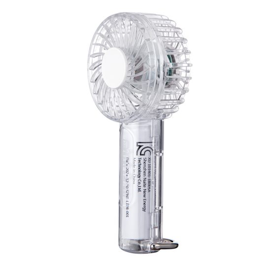 GXZ-F95 Transparent Housing Handheld Fan with Hook & Nightlight